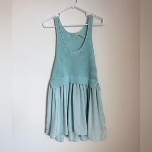 Kimchi Blue Baby Blue Knit-Top Tank Mini Dress